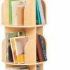 OOOK | Oook Kids Rotating Bookshelf, Small Corner Bookshelf For Small Space, 360 Display 3 Tier Floor Standing Bookshelf Storage Rack, Wood Narrow Bookcase Organizer For Bedroom, Living Room