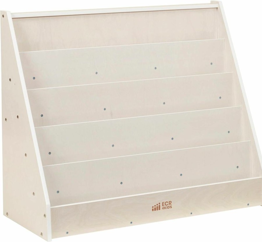 ECR4Kids | Ecr4Kids Single-Sided Book Display, Classroom Bookshelf, White Wash