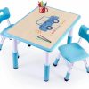 HAPPYMATY | Kids Table And Chairs, Toddler Table And Chairs, Kids Table( 2 Chairs ), Kids Table And Chair Set, Kids Table And Chair Set 5-8 Year Old, Toddler Table And Chair Set With 8 Leg Covers +12 Color Pens