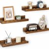 Fun Memories | Fun Memories Picture Ledge Shelf For Wall, 24 Inch Pine Wood Nursery Book Shelves Set Of 2- Wall Book Shelves For Kids Room, Home Decor - Kitchen Spice-White