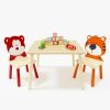 FAMIKITO | Famikito Kids Table And 2 Chairs Set, 3 Pieces Wooden Activity Play Table Set, Toddler Table And Chair Set For Boys & Girls Daycare Home Children Playroom School Kindergarten (Tiger & Bear)