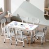 LUUYOUU | Luuyouu Kids' Table & Chair Sets Suitable For 2 Years + Kids Height Adjustable Toddler Table & Chair Set With 4 Seats Tabletop Can Doodle Maxm Load 330 Lb