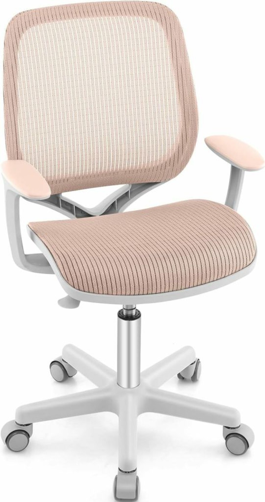 HONEY JOY | Honey Joy Kids Desk Chair, Children Computer Chair With Adjustable Height, Ergonomic Kids Office Study Chair With Sit-Brake Wheels, Swivel Mesh Task Desk Chair For Teens Boys Girls (Pink)