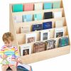 Barydat | Barydat Kids Book Shelves Children Book Display Single-Sided Book Display Wood Bookcase For Kids, 5 Tier Storage Display Rack Organizer Holder For Home Classroom Kids Bedroom Playroom