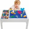 Svan | Brick Construction Play Table W 4 Storage Compartments And 1000 Rainbow Bricks - Works W All Major Brands- Build & Stack Block Pieces On Tabletop Baseplate Grid -Fun Activity Toy For Kids, 3+ Gift